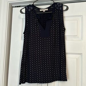 Women's Loft Navy Blue Flowy Tank Top Blouse Size Small